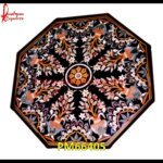 Flower Inlay Work Polygon Marble Table Top