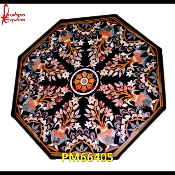 Flower Inlay Work Polygon Marble Table Top PM66405 pietre dure,pietra dura table,pietra dura,marble medallions,marble inlay tables,marble inlay,marble floor medallions,brass inlay marble tile,white marble inlay table tops,travertin.jpg