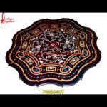 Black Marble Flower Inlay Work Table Top