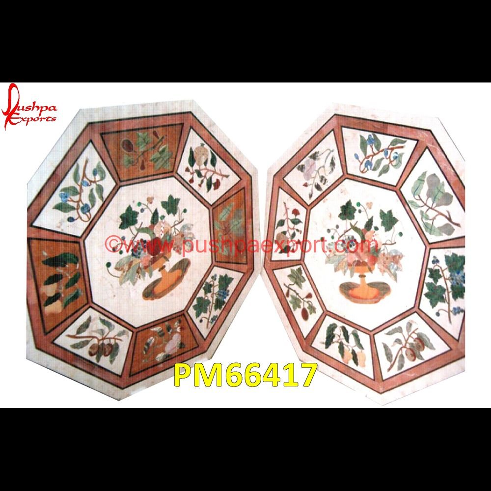 Inlay Natural White Marble Stone Table Top PM66417 stone inlay work,stone inlay table tops,stone inlay furniture,stone inlay flooring,stone inlay coffee table,stone inlay art,stone floor inlays,pietra dura technique,pietra dura taj.jpg
