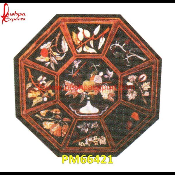 Flower Pot Design Inlay Black Marble Polygon Shape Medallion PM66421 stone inlay coffee table,stone inlay art,stone floor inlays,pietra dura technique,pietra dura taj mahal,pietra dura table top,pietra dura mosaic,pietra dura marble table tops,pietr.jpg