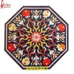 Flower Pietra Dura Natural Black Marble Table Top