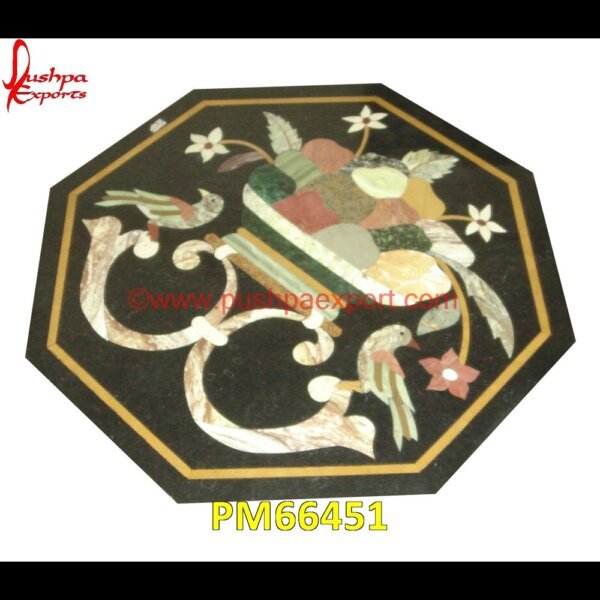 Black Marble Handmade Table Top With Inlay Work PM66451 marble inlay table tops,marble inlay panel,marble inlay medallion,marble inlay handicrafts,marble inlay furniture,marble inlay flooring italy,marble inlay floor,marble inlay elepha.jpg