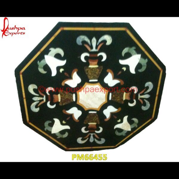 Octagonal Shaped Inlay Work Black Marble Table Top PM66455 marble inlay furniture,marble inlay flooring italy,marble inlay floor,marble inlay elephant,marble inlay dining table,marble inlay desk,marble inlay design,marble inlay crafts,marb.jpg