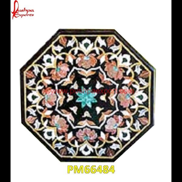 Black Marble Table Top With Flower Inlay Work PM66484 stone wood inlay,stone inlay work,stone inlay table tops,stone inlay furniture,stone inlay flooring,stone inlay coffee table,stone inlay art,stone floor inlays,pietra dura techniqu.jpg