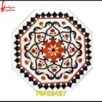 Red Flower Inlay And White Marble Table Top