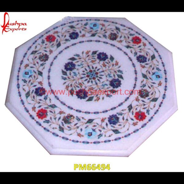 Flower Mosaic White Marble Table Top PM66494 pietra dura table top,pietra dura mosaic,pietra dura marble table tops,pietra dura inlays,pietra dura india,pietra dura in india,pietra dura furniture,pietra dura for sale,pietra d.jpg