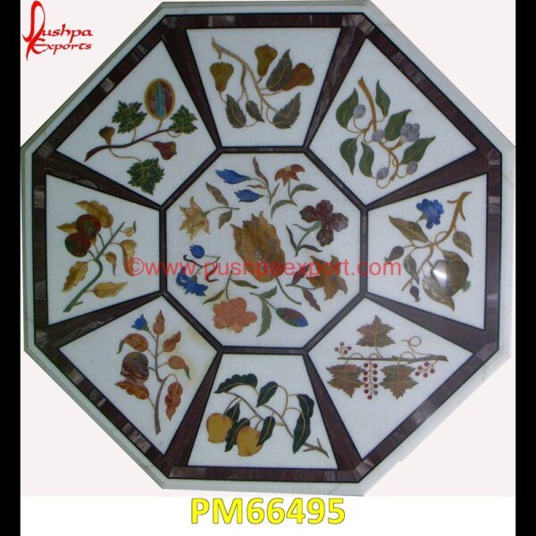 Red Flower Centre Inlay Work White Marble Table Top PM66495 pietra dura mosaic,pietra dura marble table tops,pietra dura inlays,pietra dura india,pietra dura in india,pietra dura furniture,pietra dura for sale,pietra dura dining table,pietr.jpg