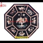 Pietre Dure Handmade Black Marble Table Top