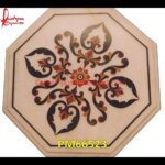 Pietre Dure Work On White Marble Table Top