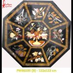 Inlay Black Marble Polygonal Table Top