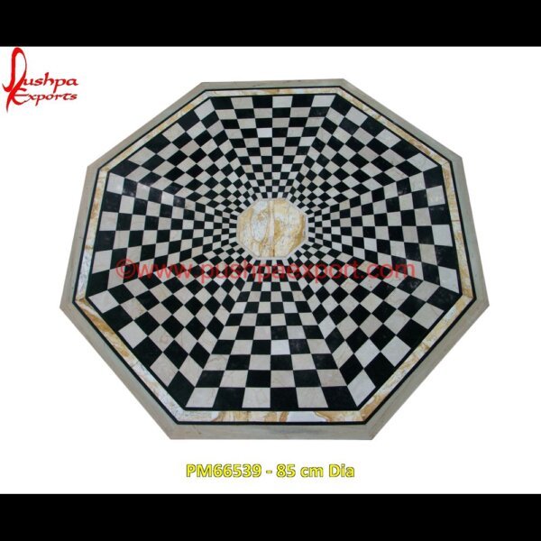 Black And White Marble Overlay Table Top PM66539 - 85 cm Dia mughal pietra dura,mosaic marble medallions,metal inlay in stone,medallion marble floor decor,marble tile medallions,marble mosaic medallion,marble medallion floor tile,marble inla.jpg