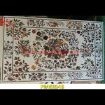 White Marble Floral Inlay Table Top