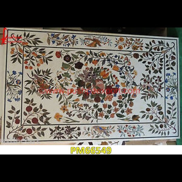 White Marble Floral Inlay Table Top PM66549 brass inlay marble tile,white marble inlay table tops,travertine mosaic medallion,taj mahal inlay stones,stone wood inlay,stone inlay work,stone inlay table tops,stone inlay furnit.jpg