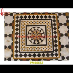 Inlay Floor Tile Of White Marble