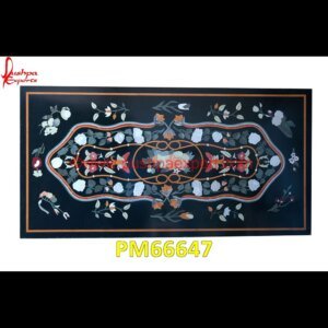 Motif Inlaid Black Marble Top
