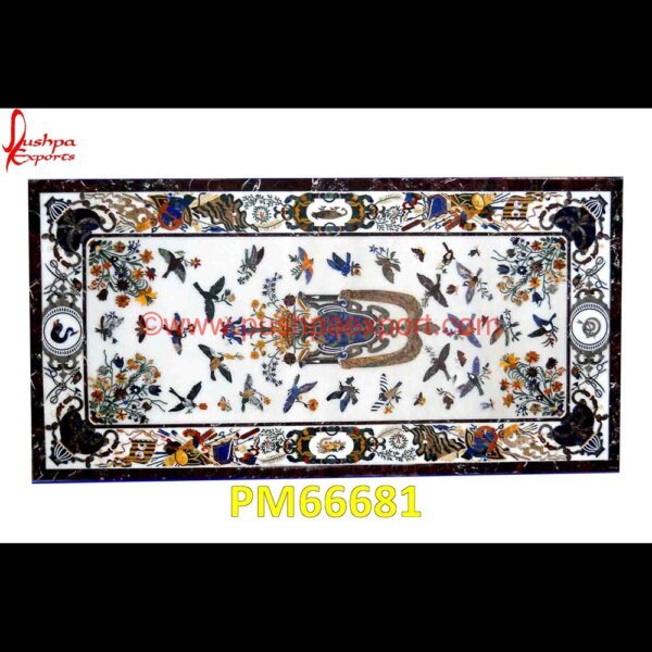 Pietra Dura White Marble Table Top PM66681 metal inlay in stone,medallion marble floor decor,marble tile medallions,marble mosaic medallion,marble medallion floor tile,marble inlay work taj mahal,marble inlay work in jaipur.jpg