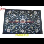 Semi Precious Stone Pietra Dura Black Marble Medallion