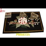 Motif Inlay Work Black Marble Medallion