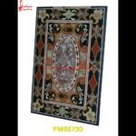 Pattern Pichakari Black Marble Medallion