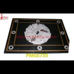 Black Marble Table Top With Solitaire Cards Design Inlay