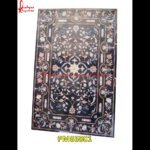 Black Marble Floral Pietre Dure Medallion