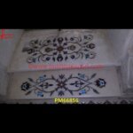 Pattern Inlay White Marble Stair