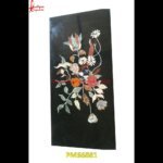 Flower Inlay Black Marble Medallion