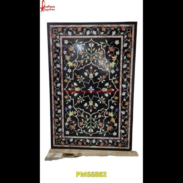 Black Marble Table Top With Inlay PM66882 pietra dura furniture,pietra dura for sale,pietra dura dining table,pietra dura cabinet,pietra dura box,pietra dura art,mughal pietra dura,mosaic marble medallions,metal inlay in s.jpg