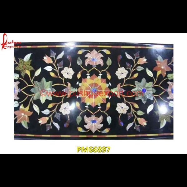 Motif Inlay Black Marble Medallion PM66897 marble inlay work agra,marble inlay work,marble inlay tray,marble inlay tiles,marble inlay table tops,marble inlay panel,marble inlay medallion,marble inlay handicrafts,marble inla.jpg