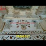 Morpankh And Kalash Inlay White Marble Table Top