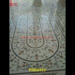 Flower And Leaves Pattern Inlay White Marble Floor