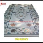 Flower And Leaves Inlay White Marble Table Top