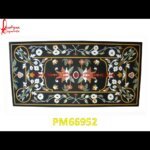 Black Marble Flower Motif Inlay Top