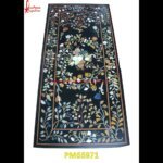 Traditional Art Inlay Black Marble Table Top
