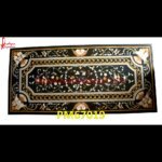 Floral Inlay Black Marble Table Top