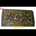 Pietra Dura Work Black Marble Table Top