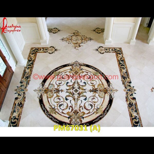 Floral Motif Inlay Italian Marble Table Top PM67031 (A) marble inlay tables,marble inlay,marble floor medallions,brass inlay marble tile,white marble inlay table tops,travertine mosaic medallion,taj mahal inlay stones,stone wood inlay,s.jpg