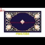 Flower Motif Inlaid Black Marble Table Top