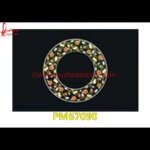 Ring Shaped Inlay Black Marble Table Top