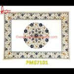 Floral Inlay White Marble Coffee Table Top