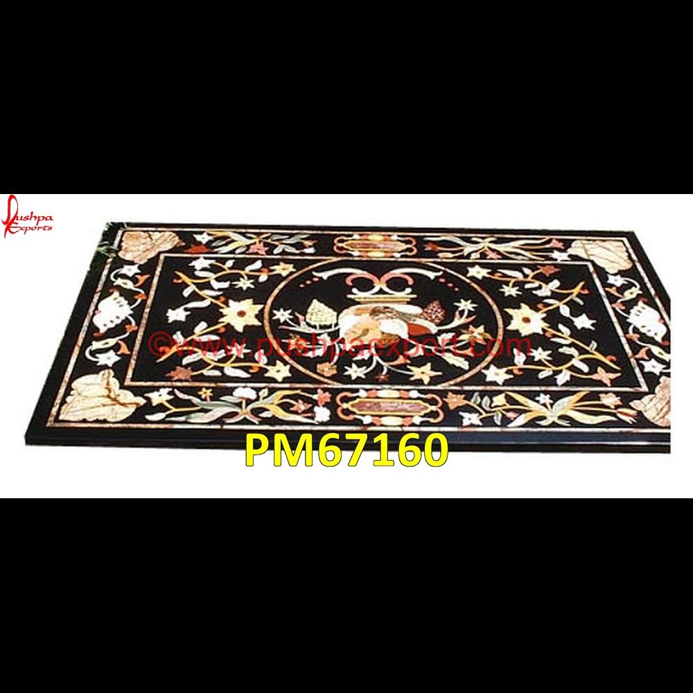 Flower Design Inlay Black Marble Stone Table Top PM67160 pietra dura cabinet,pietra dura box,pietra dura art,mughal pietra dura,stone inlay globe,stone for inlay,pietre dure,pietra dura table,pietra dura,marble medallions,marble inlay ta.jpg