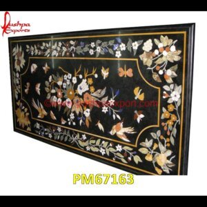 Pietra Dura Black Marble Table Top Furniture