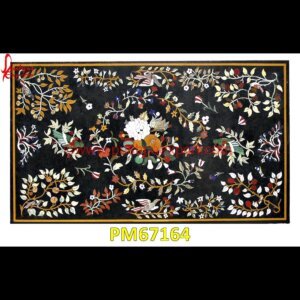 Pietre Dure Black Marble Desk Furniture