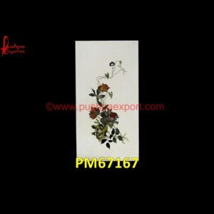 White Marble Floral Pichakari Table Top