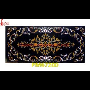 Inlay Black Marble Dining Table Top