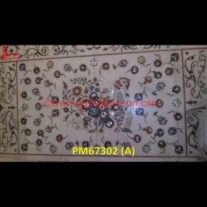MOP And Stone Inlay White Marble Table Top
