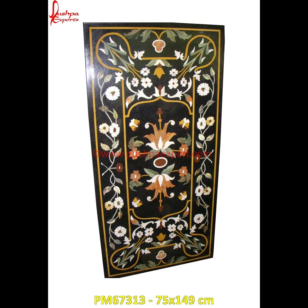 Flower Pattern Inlay Natural Marble Stone Table Top PM67313 - 75x149 cm marble inlay medallion,marble inlay handicrafts,marble inlay furniture,marble inlay flooring italy,marble inlay floor,marble inlay elephant,marble inlay dining table,marble inlay d.jpg
