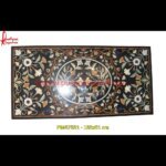 Black Marble Table Top With Flower Pietra Dura