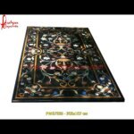 Floral Inlay Natural Black Marble Table Top